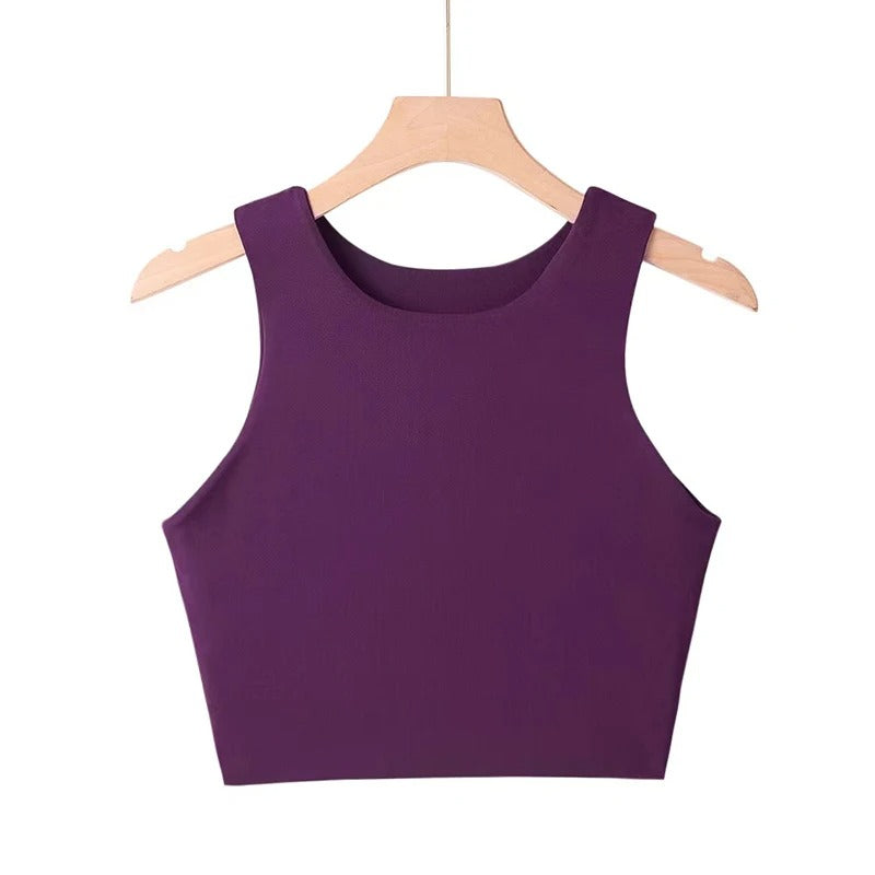 Dames mouwloze O-hals Slim Fit Tank Top
