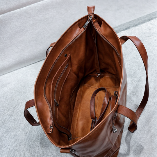 Vintage Leather Tote Bag - Stijlvol en Duurzaam - Geschikt voor Dagelijks Gebruik