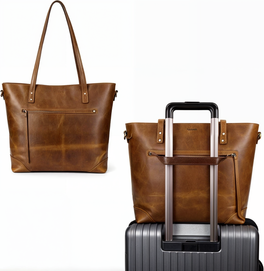 Vintage Leather Tote Bag - Stijlvol en Duurzaam - Geschikt voor Dagelijks Gebruik