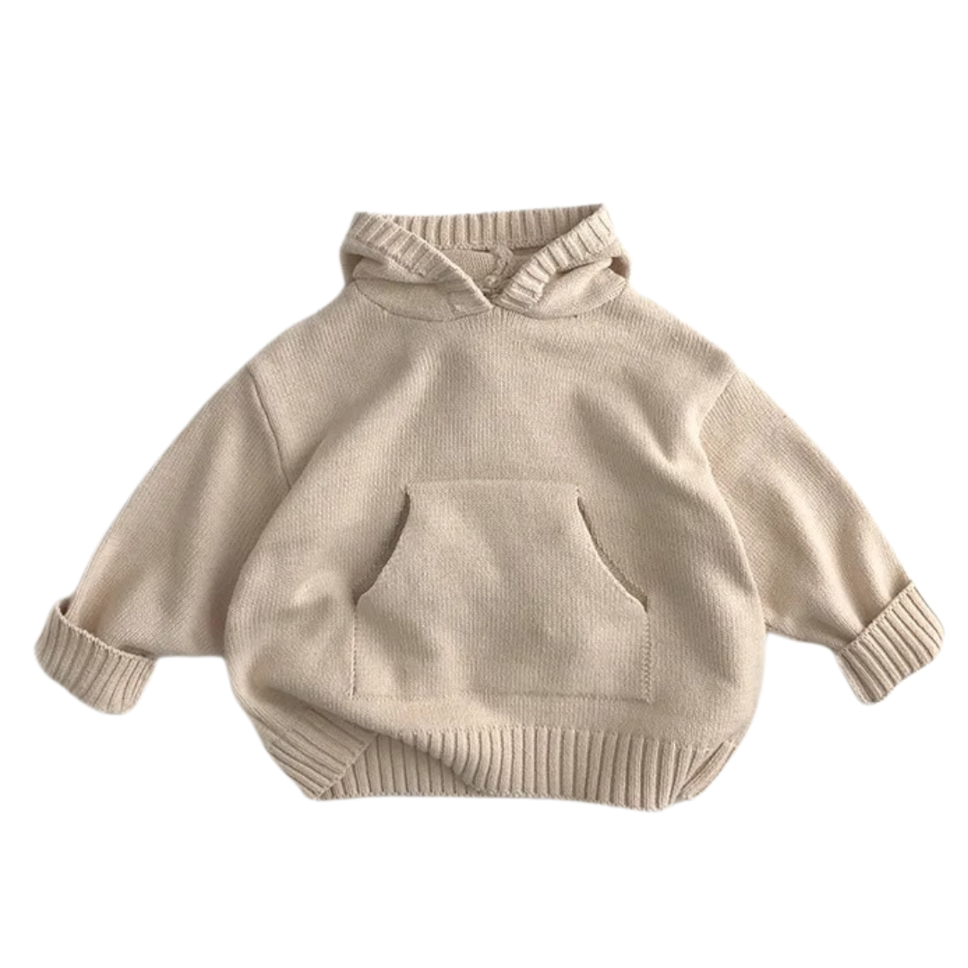 Gebreide hoodie met voorzak voor kinderen