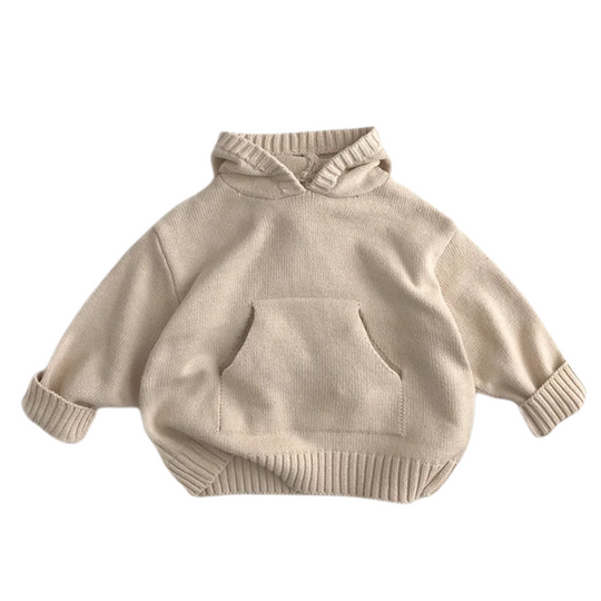 Gebreide hoodie met voorzak voor kinderen
