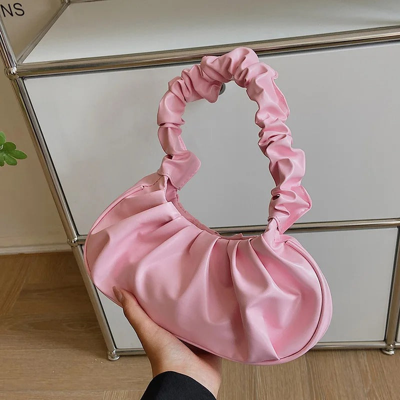 Geplooide PU Wolk Schoudertas voor vrouwen