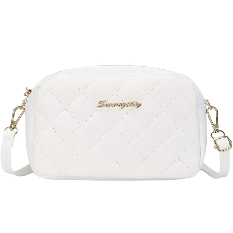 Ruitvormige gewatteerde vierkante tas met rits