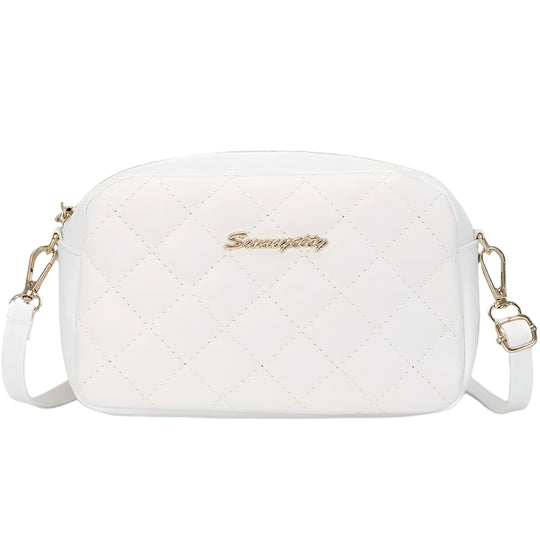 Ruitvormige gewatteerde vierkante tas met rits