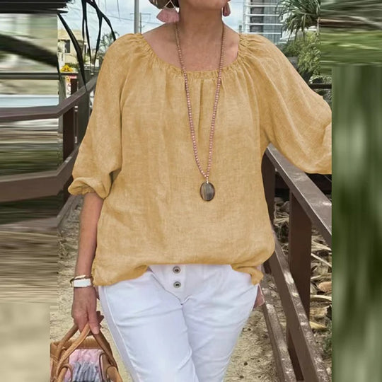 Vrouwen Halve Mouw Casual Los Blouse