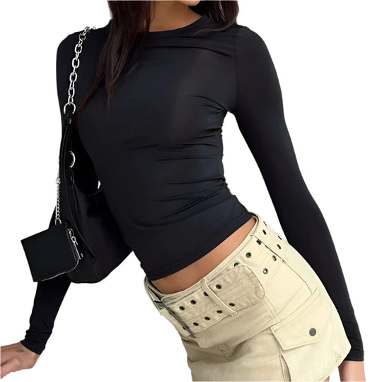 Slim Fit T-shirt met lange mouwen voor dames