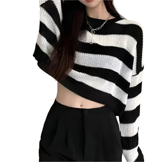 Dames Vintage Oversized Korte Trui