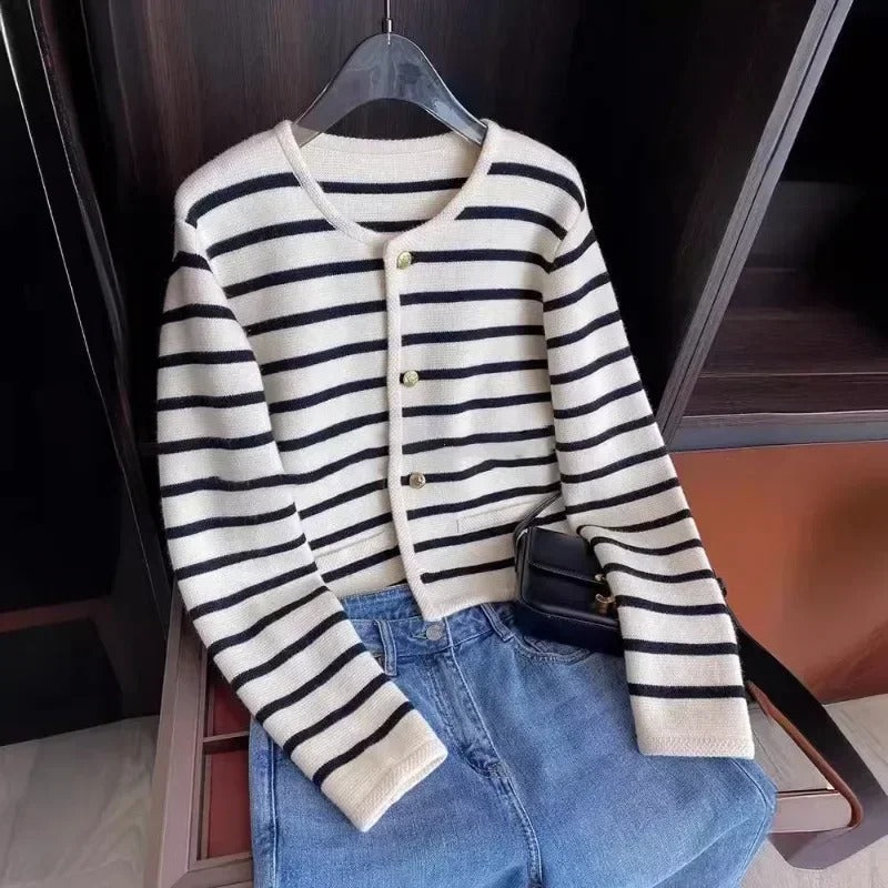 Gebreide streepcardigan voor dames