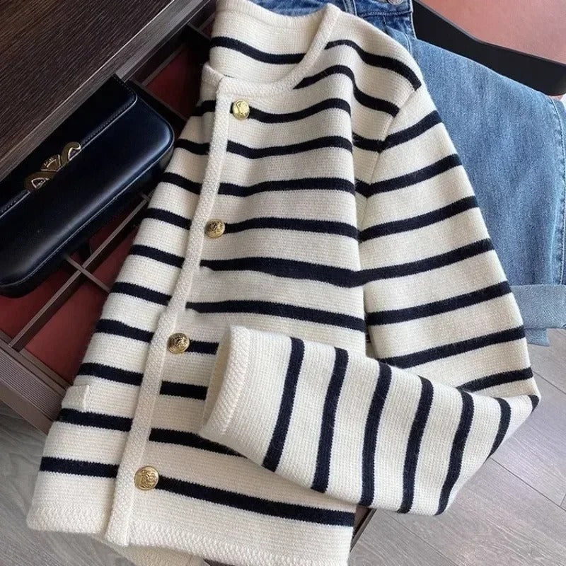 Gebreide streepcardigan voor dames