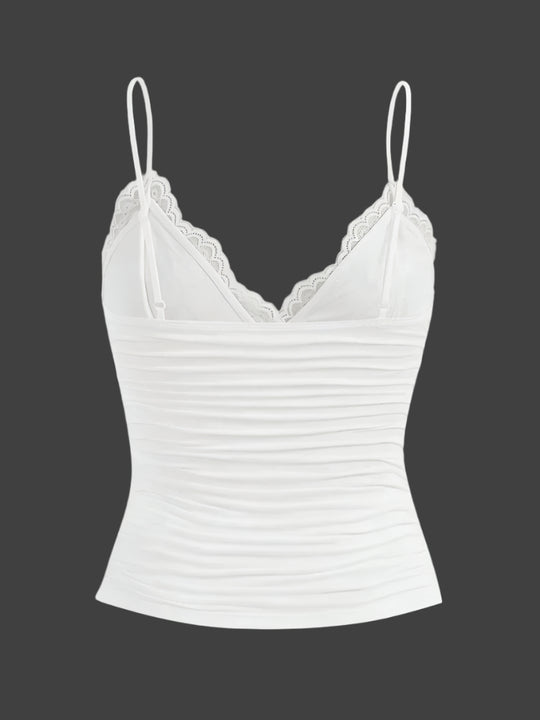 Contrasterende kanten crop top met strik aan de voorkant voor dames