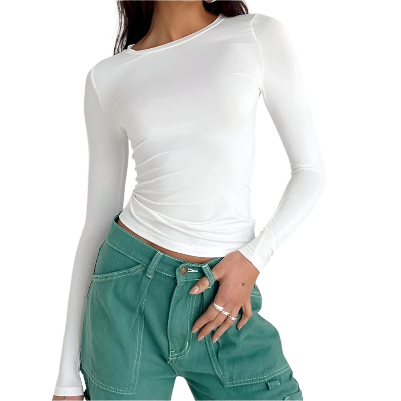 Slim Fit T-shirt met lange mouwen voor dames