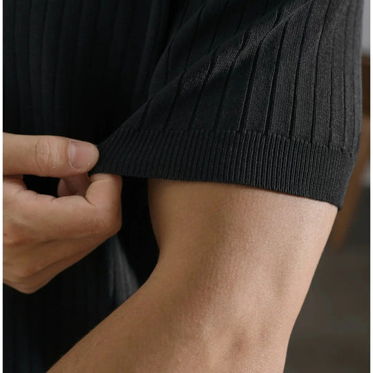 Retro gebreid poloshirt voor heren