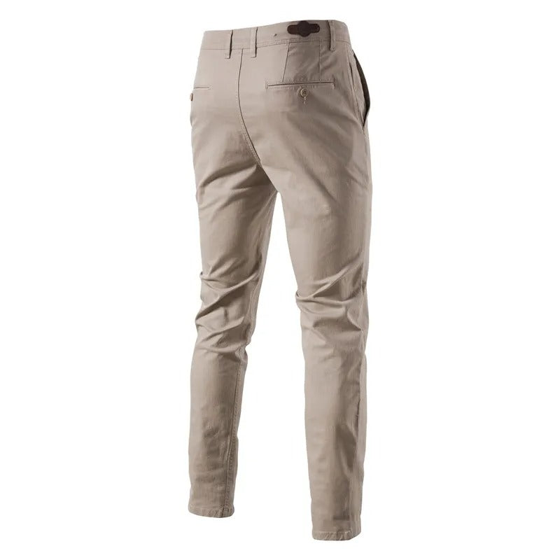 Heren slim fit katoenen broek