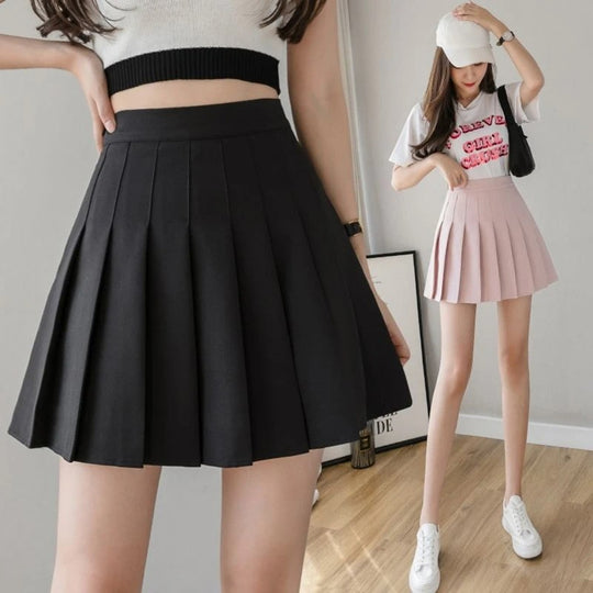 Vrouwenrok met hoge taille en plooi