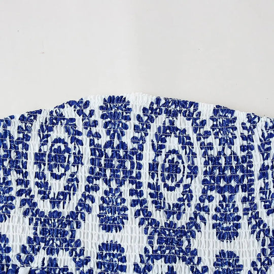 Crop top met bloemenprint en ruches