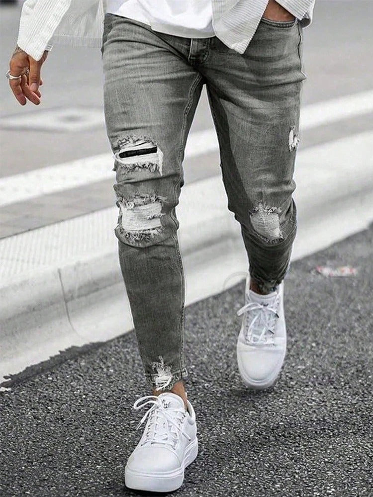 Skinny jeans met scheuren voor heren