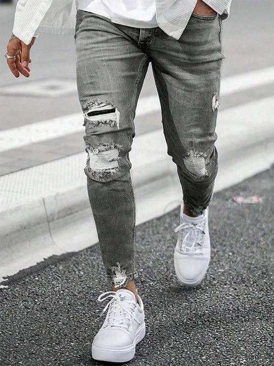 Skinny jeans met scheuren voor heren