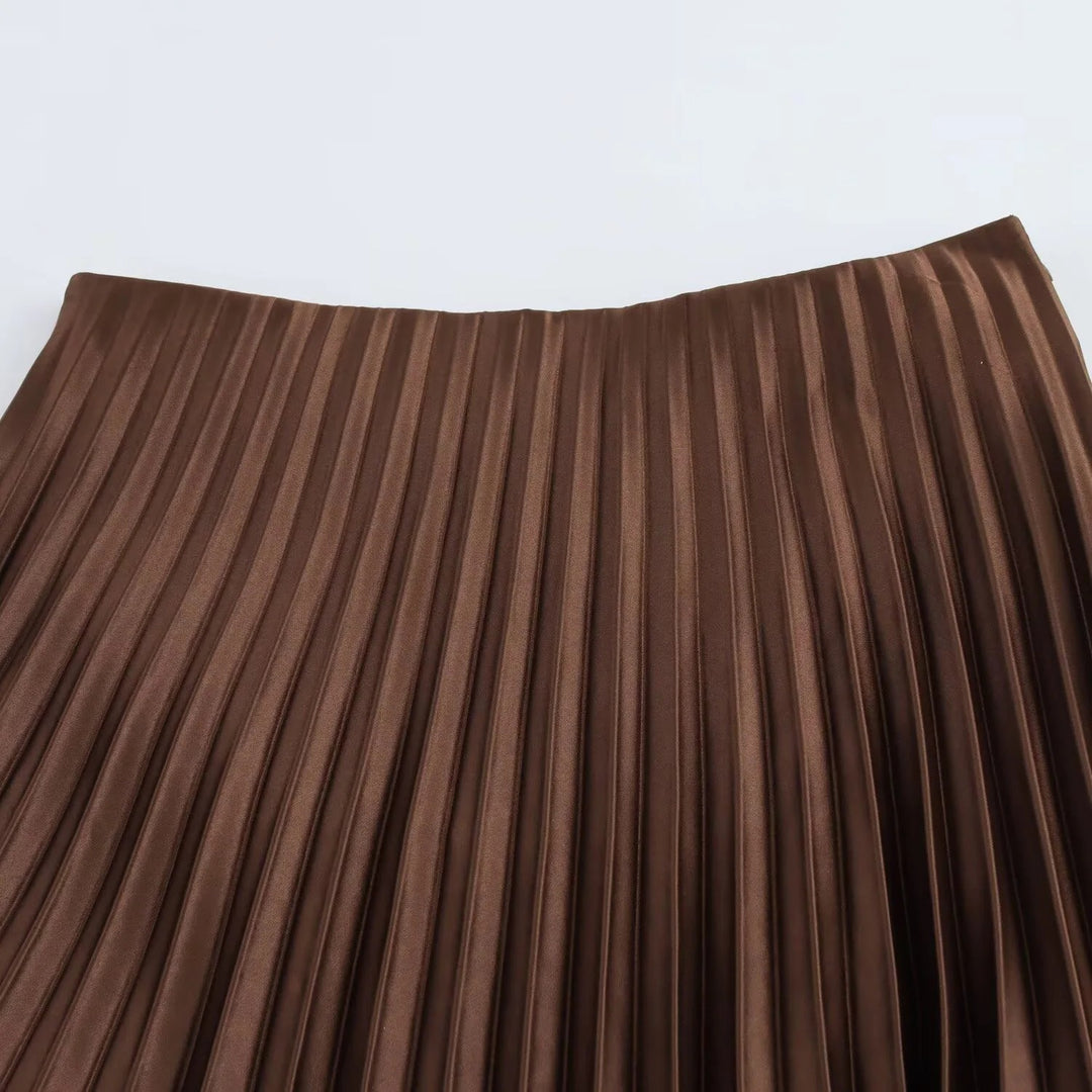 Vrouwen Hoge Taille Geplooide Elastische Rok