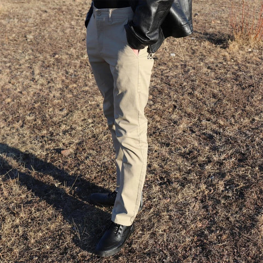 Heren slim fit katoenen broek