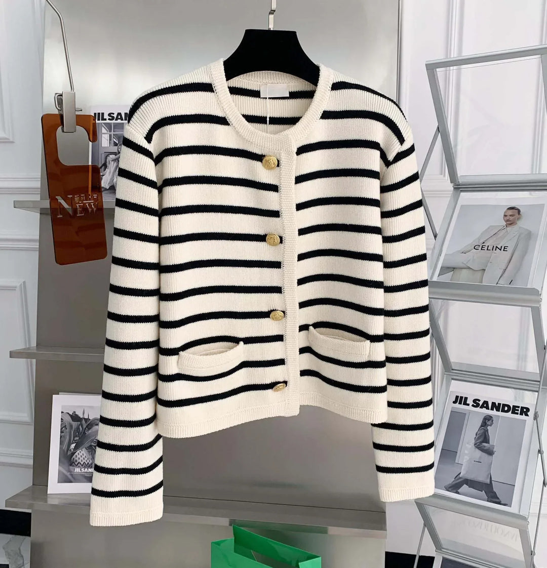 Gebreide streepcardigan voor dames