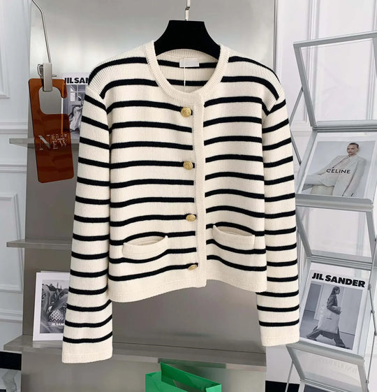 Gebreide streepcardigan voor dames