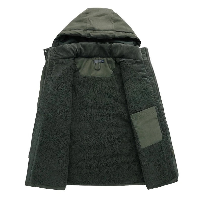 Heren Kasjmier fleece winterjas