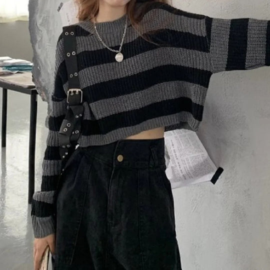 Dames Vintage Oversized Korte Trui