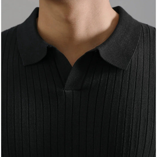 Retro gebreid poloshirt voor heren