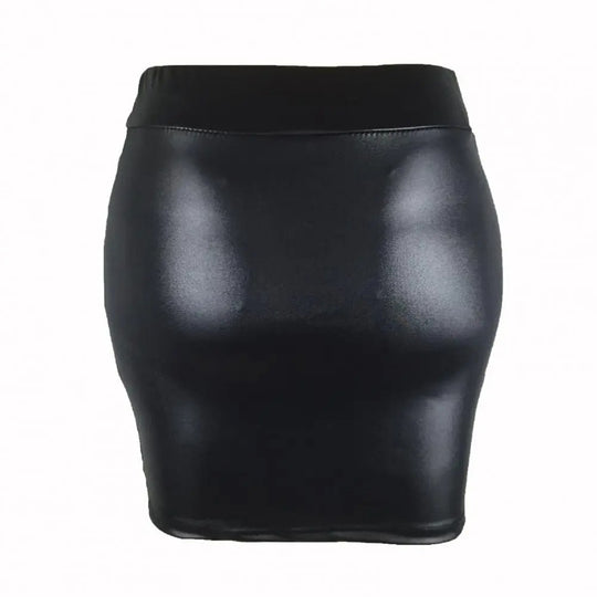 Dames leren matte hoge taille rok