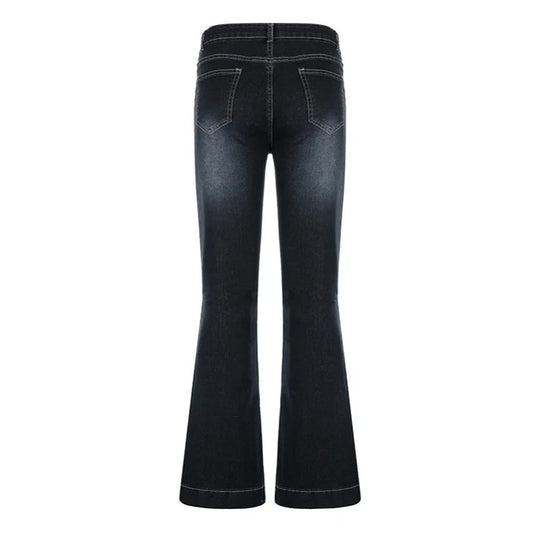 Dames flare jeans met lage taille