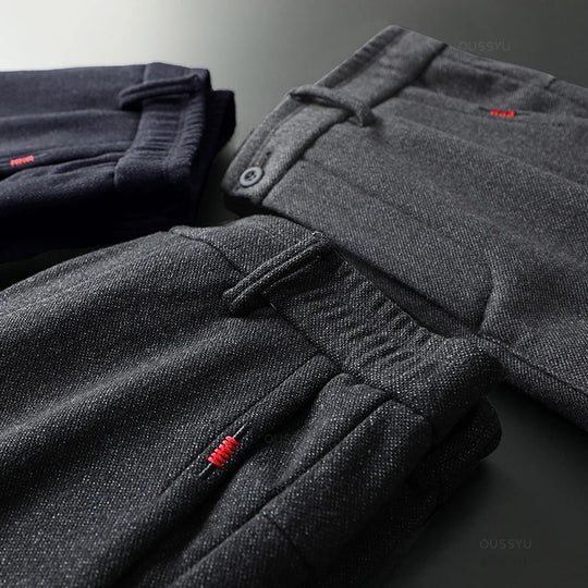 Heren slim fit katoenen broek