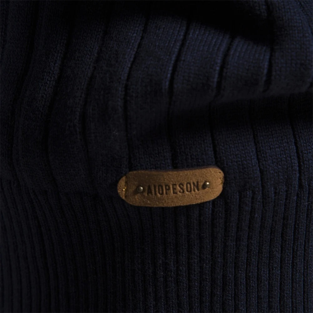 Gebreide herensweater met opstaande kraag