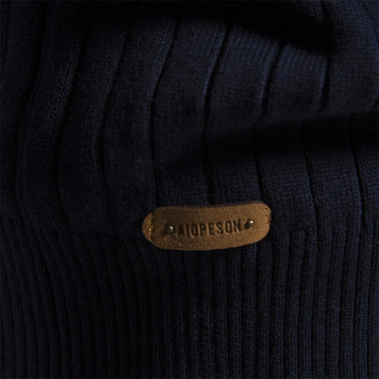 Gebreide herensweater met opstaande kraag