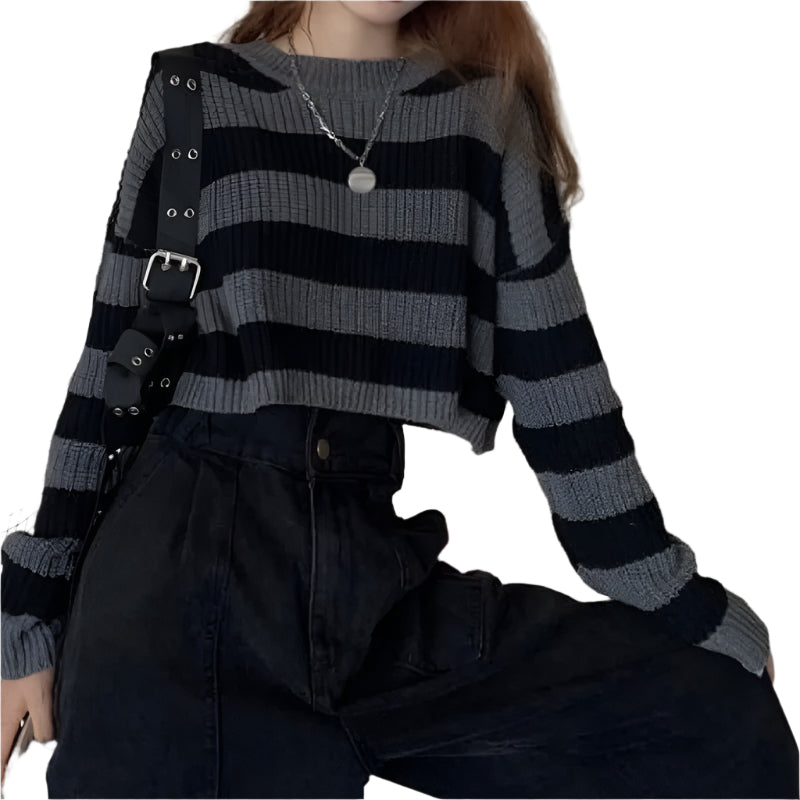 Dames Vintage Oversized Korte Trui