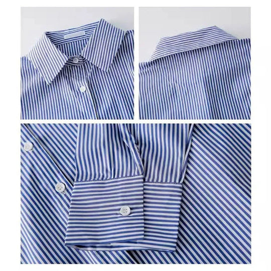 Klassiek gestreepte damesblouse
