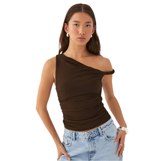 Off-shoulder crop tanktop voor dames