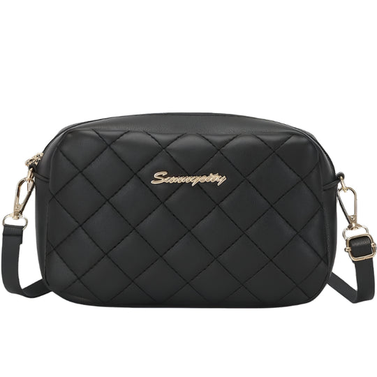 Ruitvormige gewatteerde vierkante tas met rits