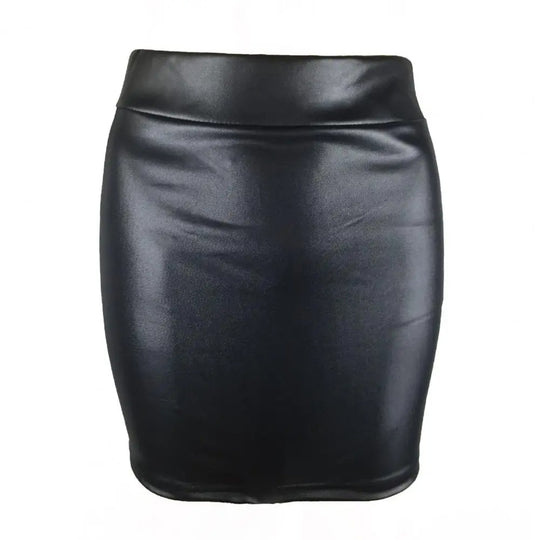 Dames leren matte hoge taille rok