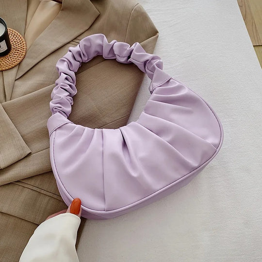 Geplooide PU Wolk Schoudertas voor vrouwen
