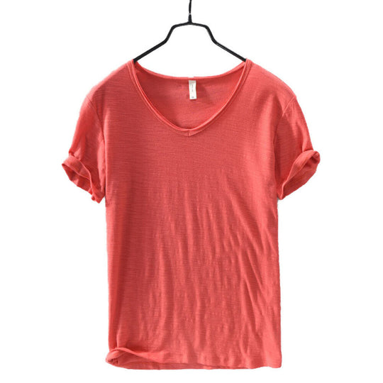 Mannen V-hals Linnen Katoenen Shirt