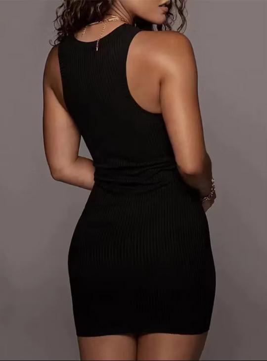 Geribbelde bodycon mini-jurk voor dames