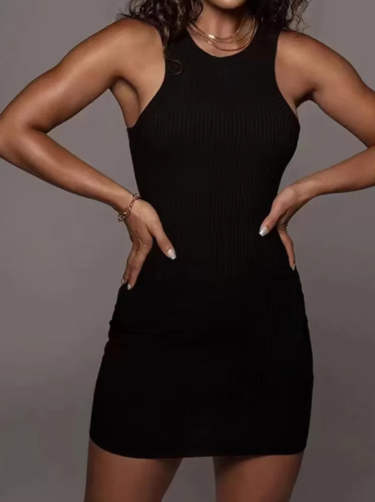 Geribbelde bodycon mini-jurk voor dames