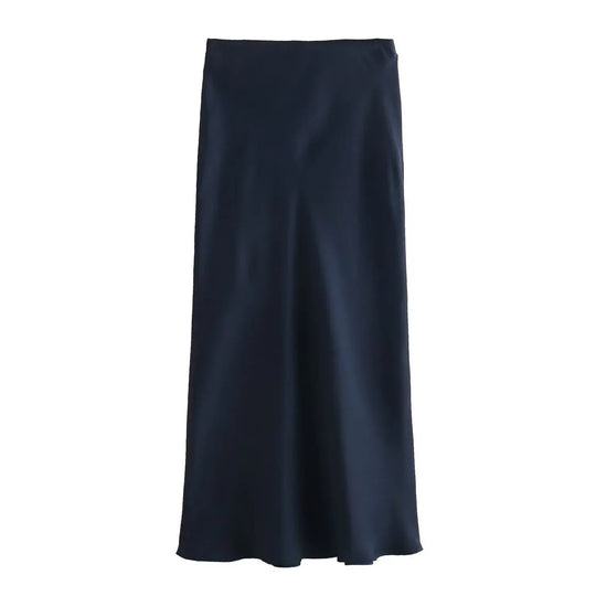 Slim-fit satijnen damesjurk met trekkoord