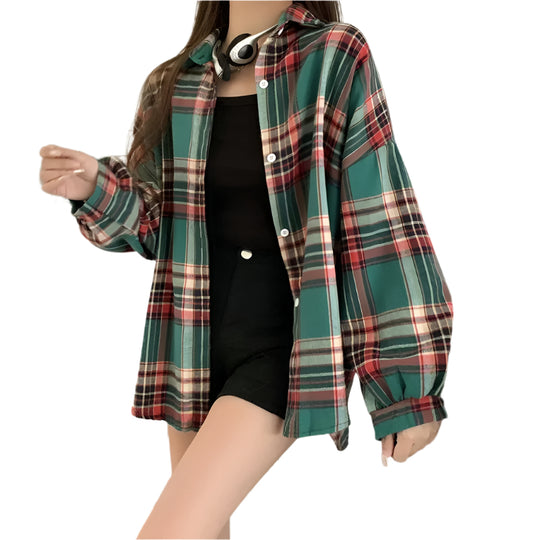 Oversized geruit overhemd voor dames