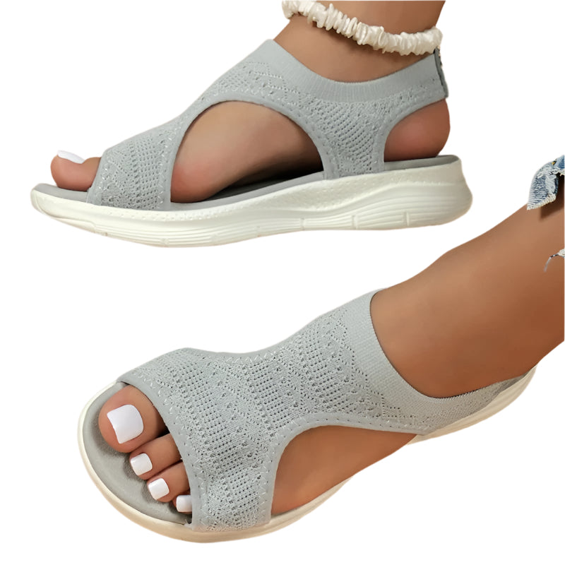 Mesh platform wedge sandalen voor dames