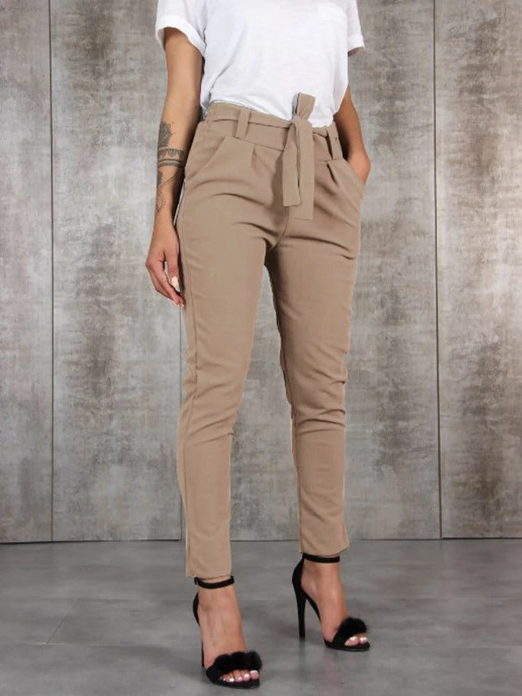 Slanke chiffon broek voor dames