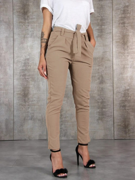 Slanke chiffon broek voor dames