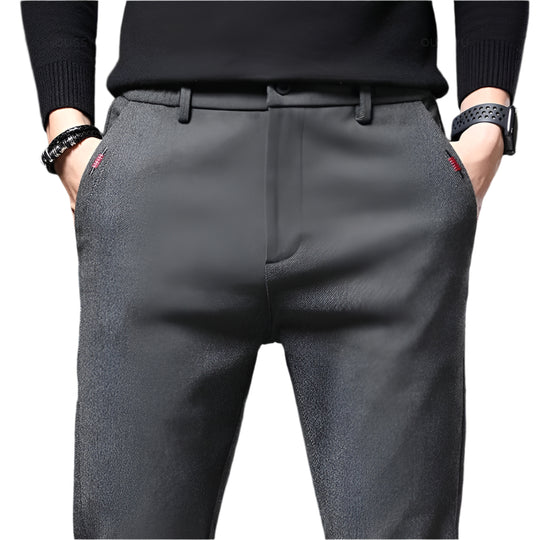 Heren slim fit katoenen broek