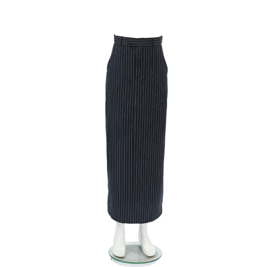 Gestreepte twill rechte rok voor dames