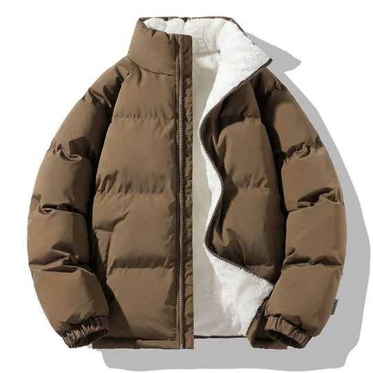 Heren Dikke Fleece Staande Kraag Jas